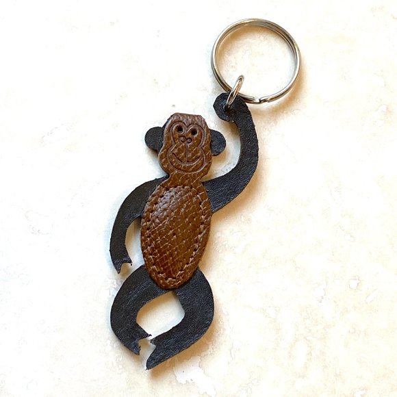 Accessories - 3/$10, Cute Monkey Made in Italy Genuine Leather Key Charm